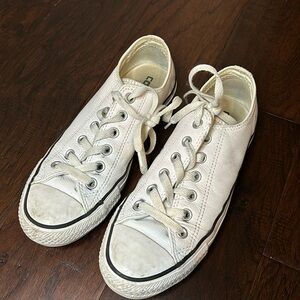 Used White Leather Converse All Star- Low top